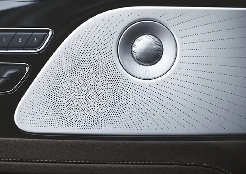 Two speakers of the available audio system are shown in a 2023 Lincoln Aviator® SUV | Seekins Lincoln in Fairbanks AK