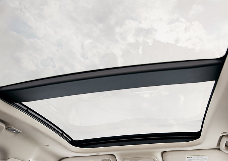 The available panoramic Vista Roof® is shown from inside a 2024 Lincoln Corsair® SUV. | Seekins Lincoln in Fairbanks AK
