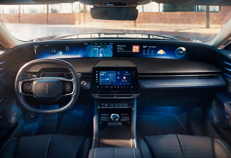 A large panoramic display is shown on the dashboard of a 2024 Lincoln Nautilus® SUV | Seekins Lincoln in Fairbanks AK