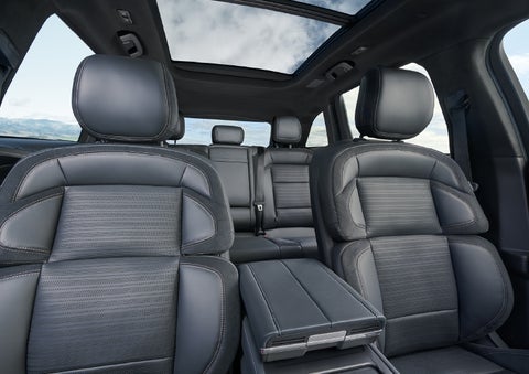 The spacious second row and available panoramic Vista Roof® is shown. | Seekins Lincoln in Fairbanks AK