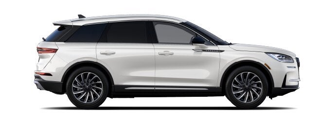 The passenger side of a Lincoln Corsair® SUV is shown in the Ceramic Pearl extra-cost exterior paint option. | Seekins Lincoln in Fairbanks AK