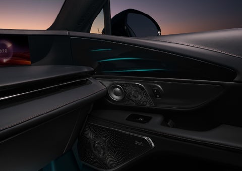 Selectable ambient lighting glows in the passenger door panel. | Seekins Lincoln in Fairbanks AK