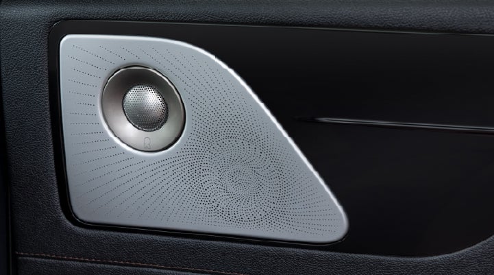 A close-up view of the available Revel® Ultima 3D Audio System. | Seekins Lincoln in Fairbanks AK