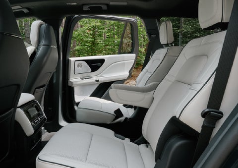 A side view of the second row with captain’s chairs in a 2027 Lincoln Aviator® Black Label™ SUV. | Seekins Lincoln in Fairbanks AK