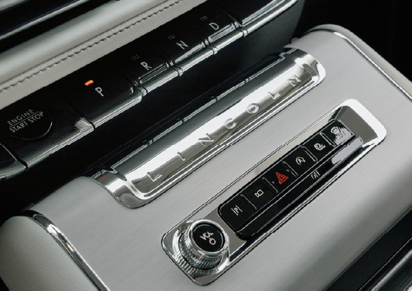 The piano key gear selector of a 2027 Lincoln Aviator® Back Label™ SUV. | Seekins Lincoln in Fairbanks AK